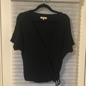 Madewell Ribbed Wrap Crop Top XL